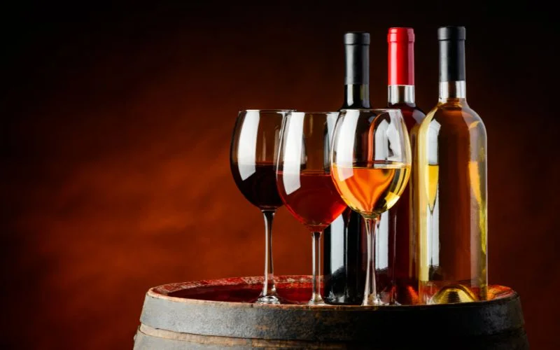 Selection of red, white, and rosé French wines ideal for pairing with La Maison’s classic French dishes