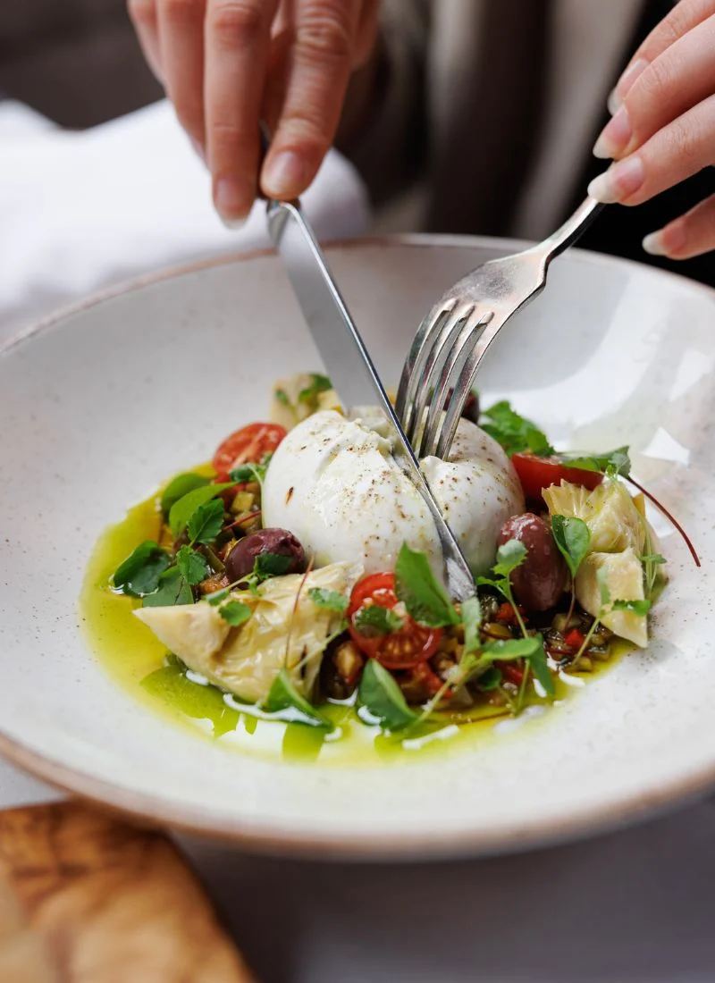 Elegant plated dish served at La Maison Dublin, showcasing the restaurant’s focus on fresh and vibrant presentation.